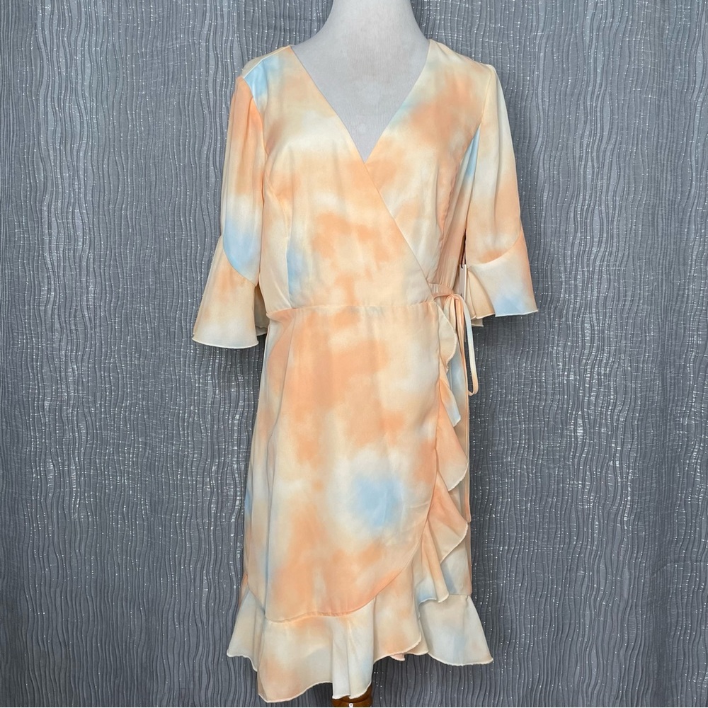 June & Hudson tie dye wrap dress